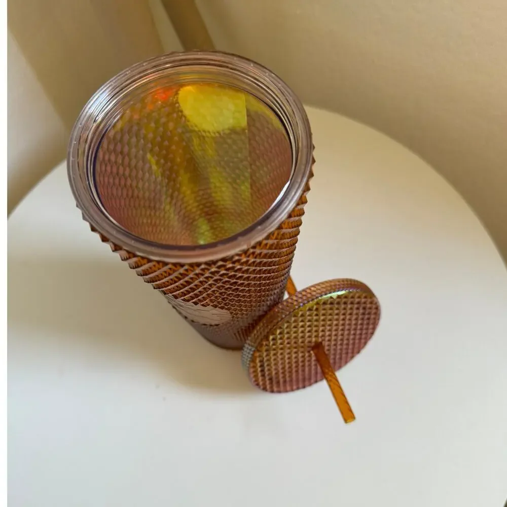 NWT Starbucks 50th Anniversary Studded Limited Edition Gold Copper 24oz Tumbler